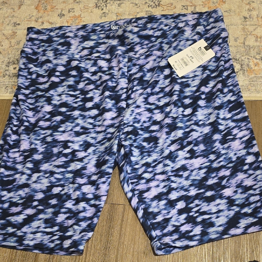 Terra & Sky Blue and Purple Athletic Shorts